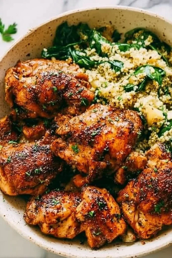 Delicious boneless chicken thighs ready for cooking and seasoning