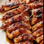 Delicious hot honey chicken drizzled with spicy honey sauce on a plate.