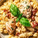 Delicious Marry Me Chicken Pasta served in a bowl with fresh herbs