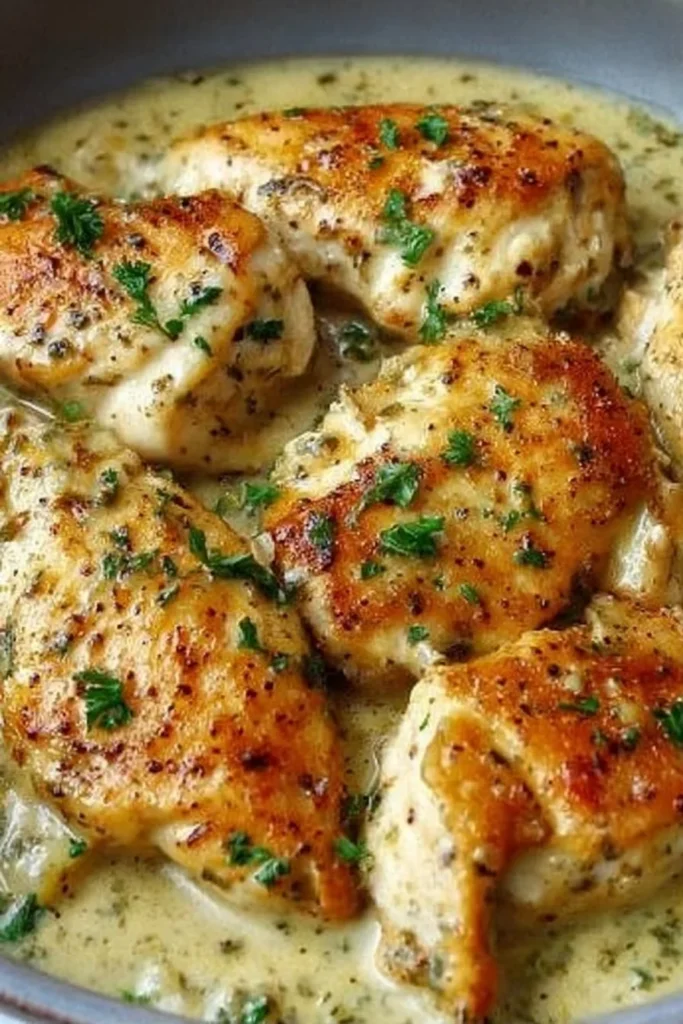 Delicious Ranch Chicken made in a crock pot, perfect for a hearty meal.