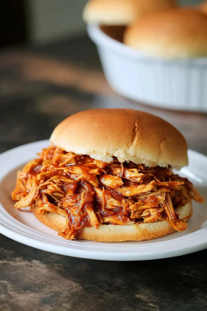 Delicious crockpot BBQ chicken served with sides