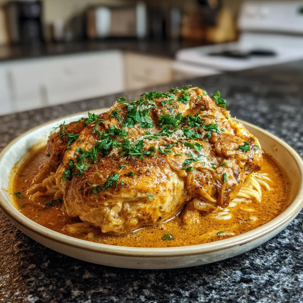 Cozy crock pot chicken dish, featuring Angel Chicken, served in a warm bowl.