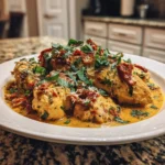Delicious slow cooker chicken served in a bowl with herbs and spices