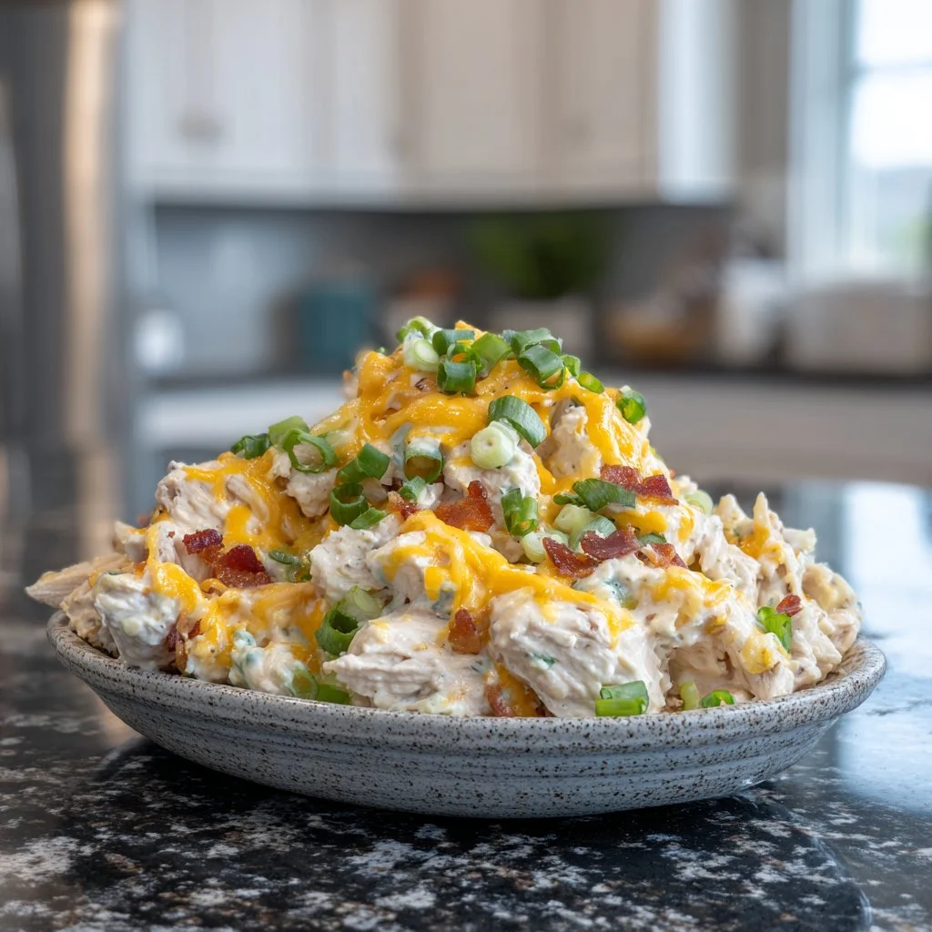 Delicious slow cooker cream cheese crack chicken dish garnished with herbs