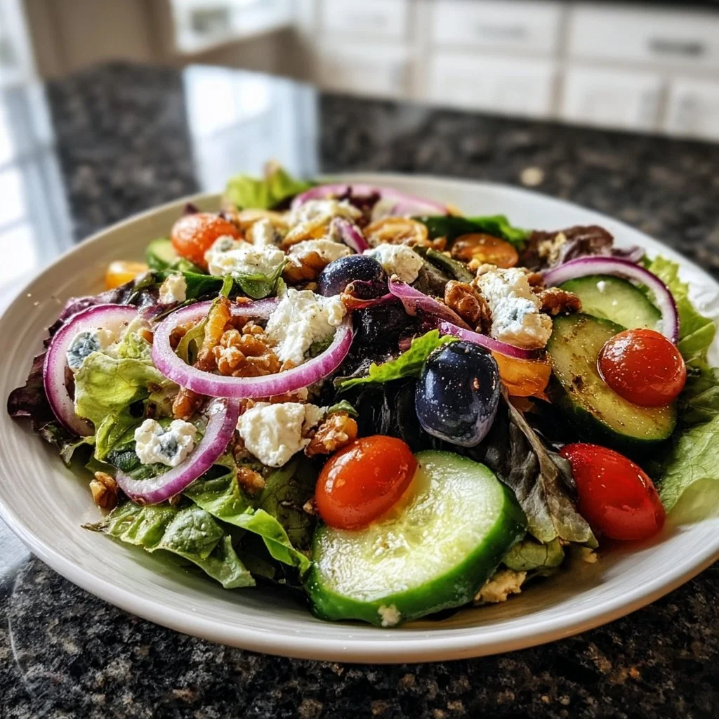 Easter Spring Salad with Goat Cheese featuring vibrant vegetables and colorful ingredients