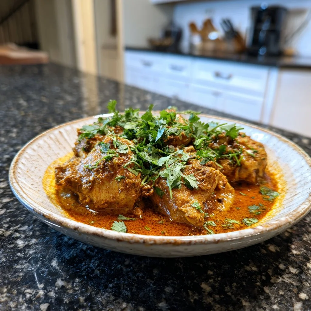 Delicious Buttered Chicken prepared in a crockpot with spices and cream