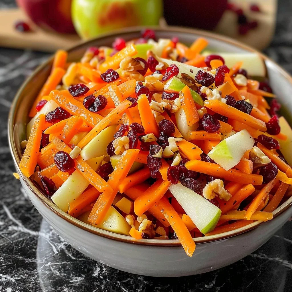 Delicious Apple Carrot Cranberry Salad with vibrant fruits and crunchy vegetables