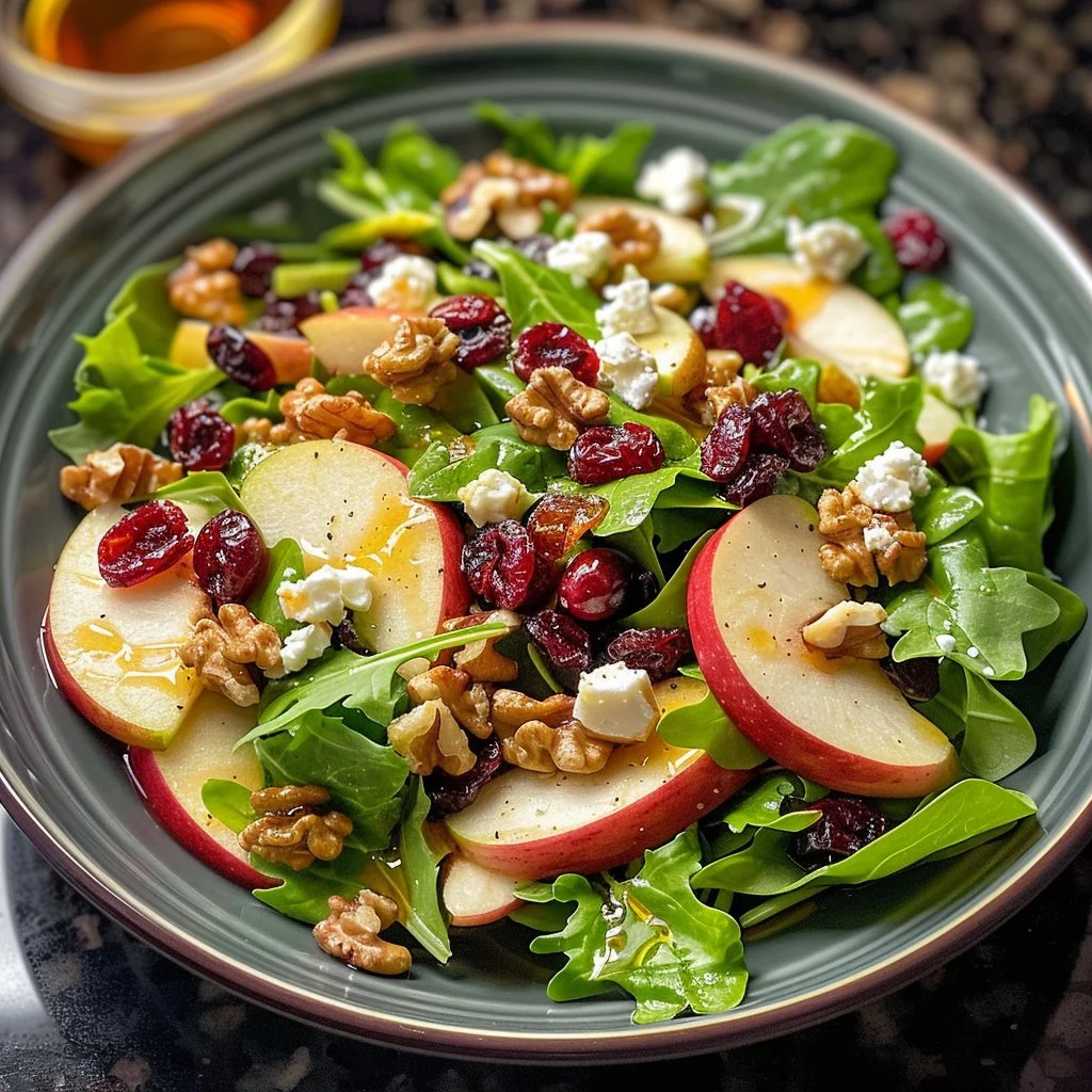 Crisp Apple and Cranberry Salad with fresh ingredients and vibrant colors