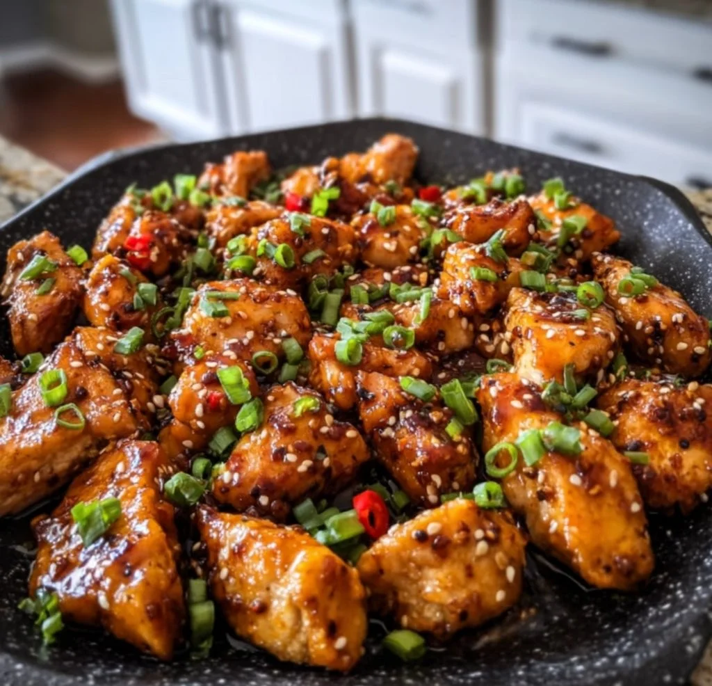 Delicious Honey Pepper Chicken dish garnished with herbs and served on a plate