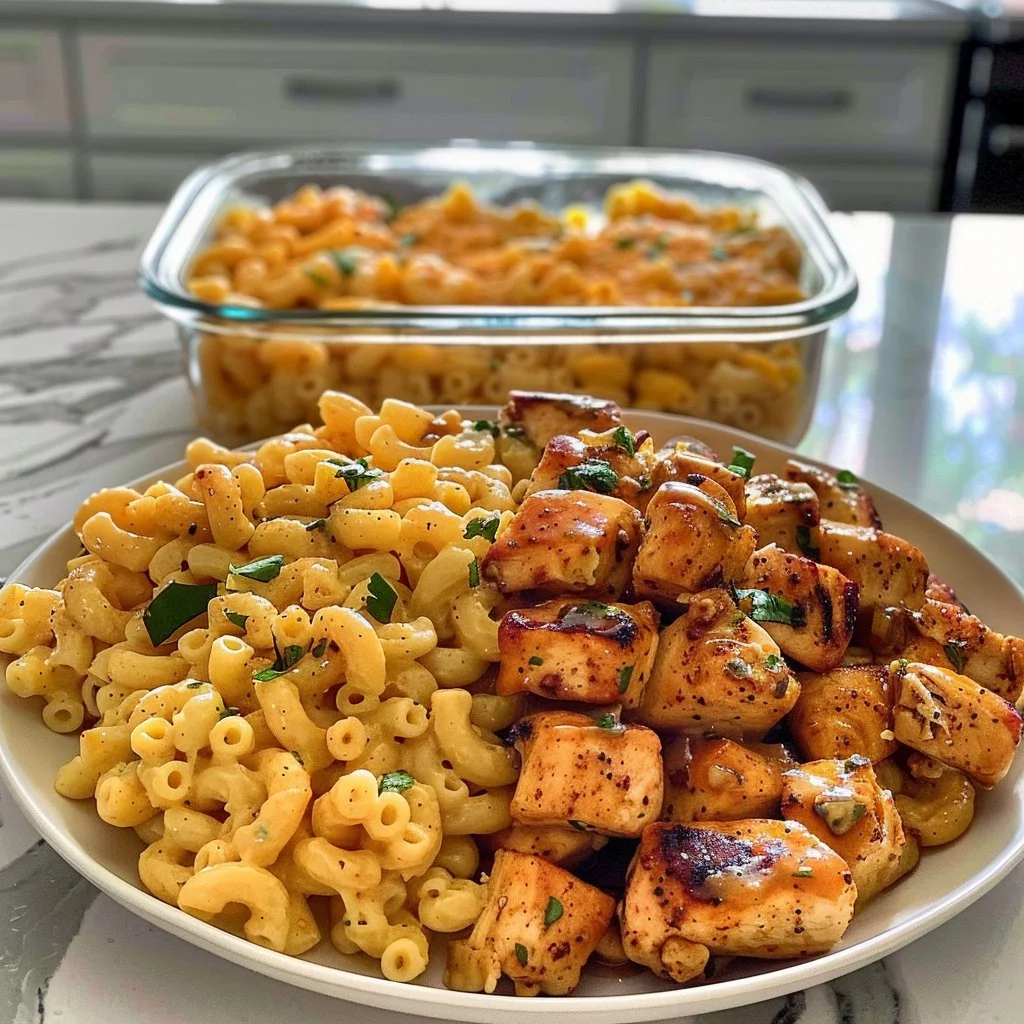 Comforting Chicken Mac and Cheese served in a cozy family setting