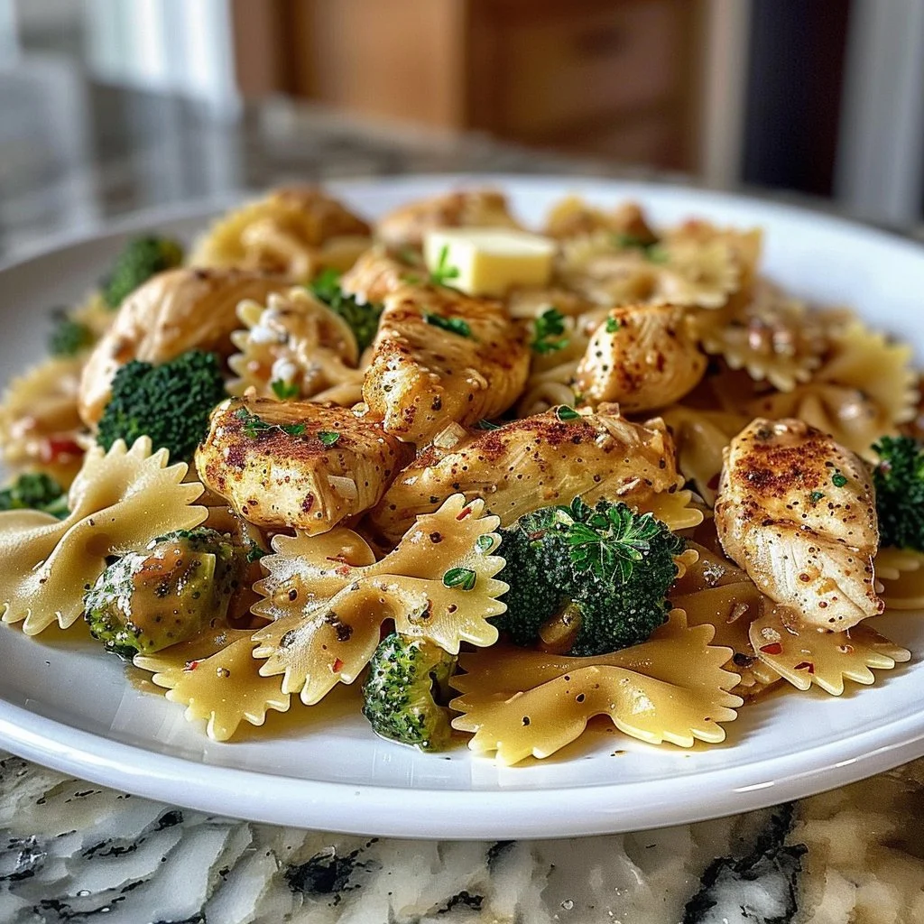 Delicious plate of Cajun Chicken Pasta garnished with herbs